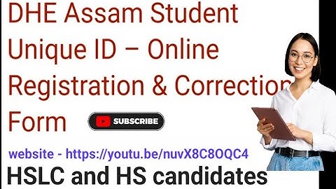 DHE Assam Unique ID generation // Unique ID generate (@Onlineservices. )