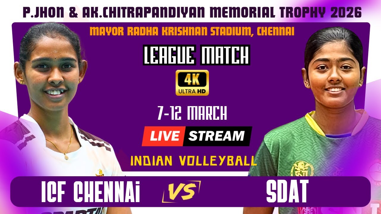 Day 3 | ICF Chennai Vs SDAT| Womens | P.John & AK.Chithrapandian Memorial Volleyball Tournament 2026