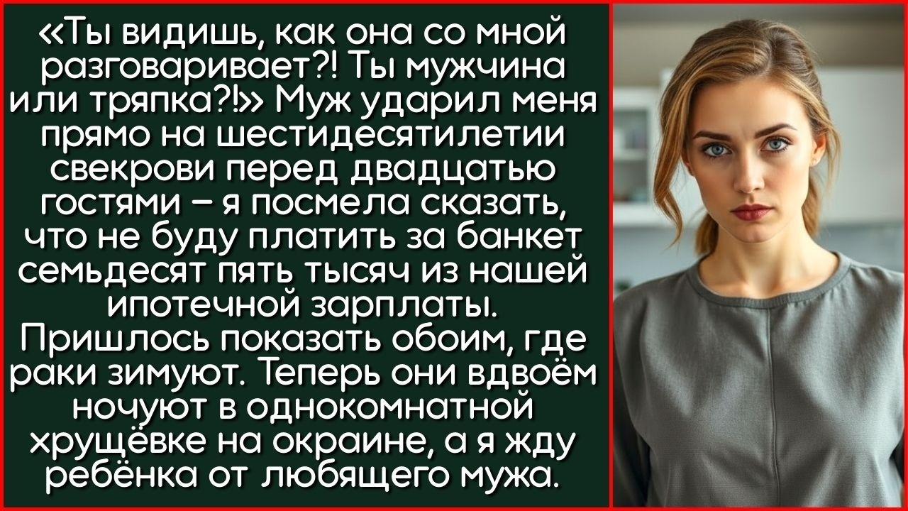 Муж Влепил Мне Пощёчину При Всех На Юбилее Матери, Когда Я Отказалась Оплачивать Банкет За...