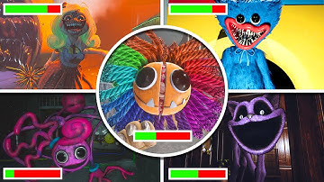 Poppy Playtime: Chapters 1, 2, 3, 4 - All CHASE Scenes & ENDINGS With Healthbars