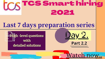 TCS Smart Hiring Preparation 2021|Day 2 Part 2||TCS Smart Hiring Prep 2021||crack tcs smart hiring||
