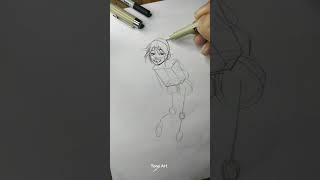 Anime Full Body Perspective Drawing #shorts