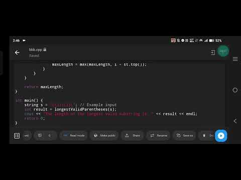 Longest Valid Parentheses | C++ Solution with Stack | DSA Interview ...