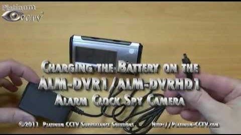 Plug in and Charge Battery - Hidden Nanny Alarm Clock Spy Camera - ALM-DVR1 ALM-DVRHD1