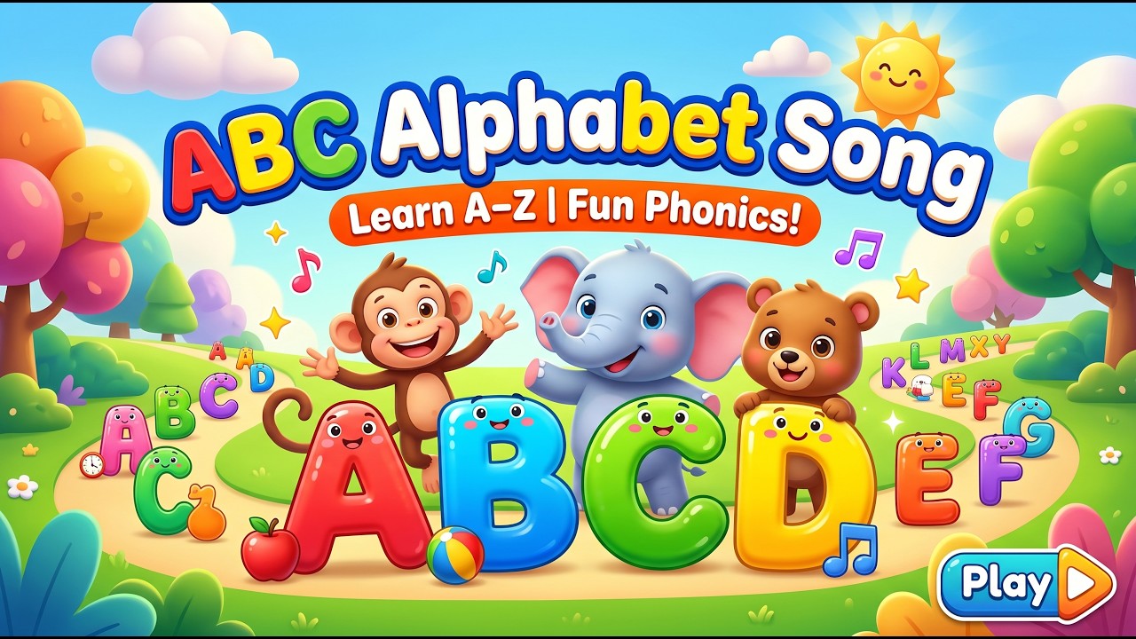 ABC Alphabet Song for Kids 🔤 | A to Z Learning | Fun Phonics Nursery ...
