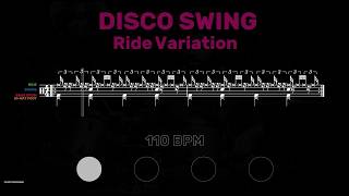 Disco Swing Drum Tutorial │ Ride Variation │ Sheet Music + Play-Along │ 110→60 BPM