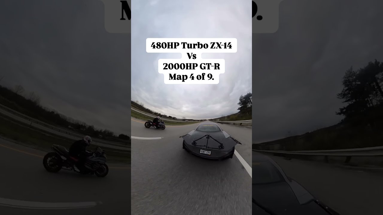 2000HP GTR Vs 480HP Turbo ZX 14 