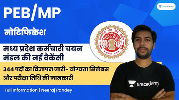 PEB/MP Staff Selection Board | 344 Posts Released - Eligibility, Syllabus & Exam Date |Neeraj Pandey