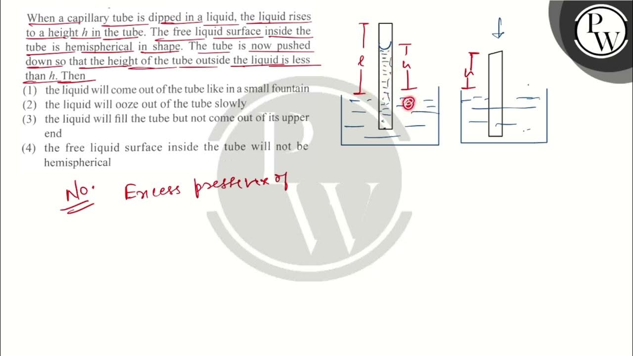 When a capillary tube is dipped in a liquid, the liquid rises to a