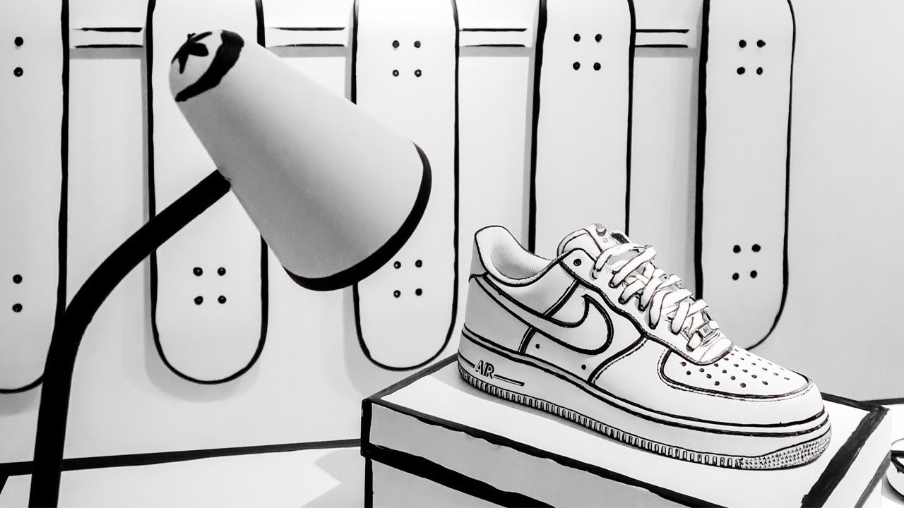 nike air force 1 sharpie outline