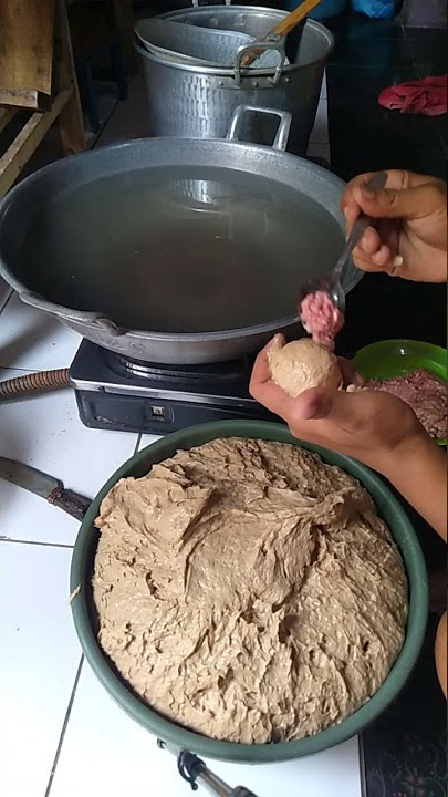 cara buat bakso isi daging#shorts