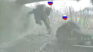 FPV Drone strikes 2 Russian troops under a bridge.