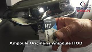 Comparatif  ampoules halogen d'origine et ampoules efffet xenon