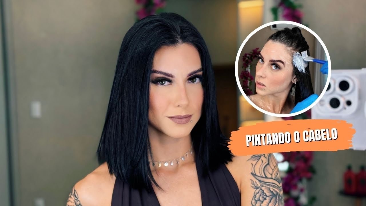 PINTANDO O CABELO DE PRETO AZULADO