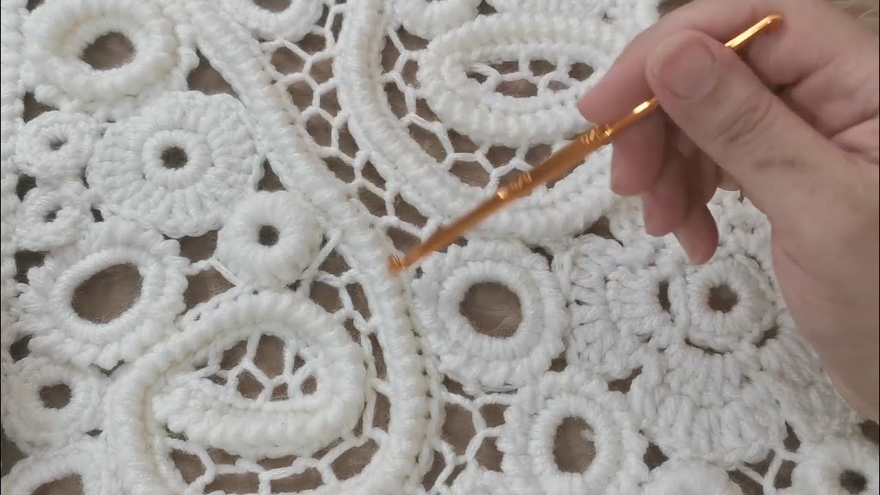 الكروشية الايرلندي . How to make irish crochet lace motif .  из ирландского кружева крючком