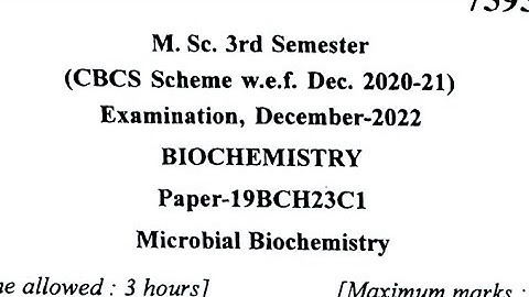 Microbial Biochemistry Question Paper 2022 | Msc Biochemistry | MDU Rohtak University