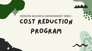 MAF251 Assignment : Cost Reduction Program 💸