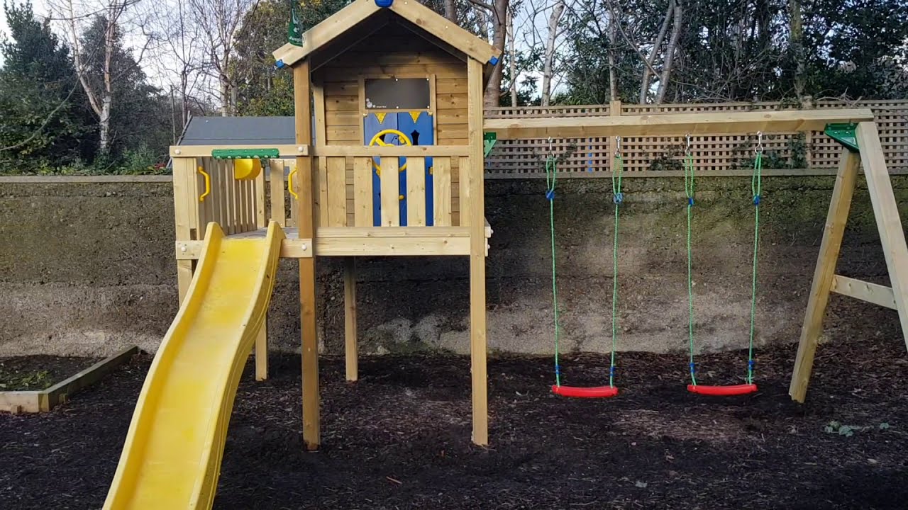 Xl jungle gym raised playhouse Dublin YouTube