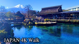 【4K】Japan Walking Tour - World Heritage Mt. Fuji, Spring Water Pond "Oshino Hakkai"