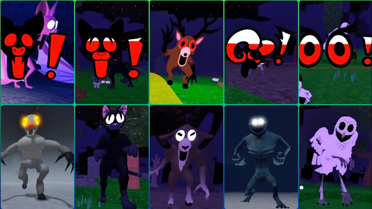 夜ページ Funny 🐱Scary Night 99 Nights In The Forest (roblox) All Monsters