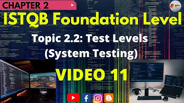 ISTQB Foundation Level | CH#2: Testing Throughout SDLC |Topic 2.2: Test Levels (System)| Video 11 |