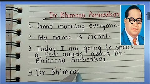 10 Lines Speech on Dr. Babasaheb  Ambedkar In English,Dr.Br Ambedkar speech in english 10 lines