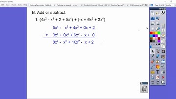 Adding and Subtracting Polynomials - Module 6.1