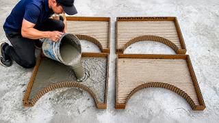 Pour the cement into the cardboard mold // Turn Cardboard into a Beautiful Concrete Planter!