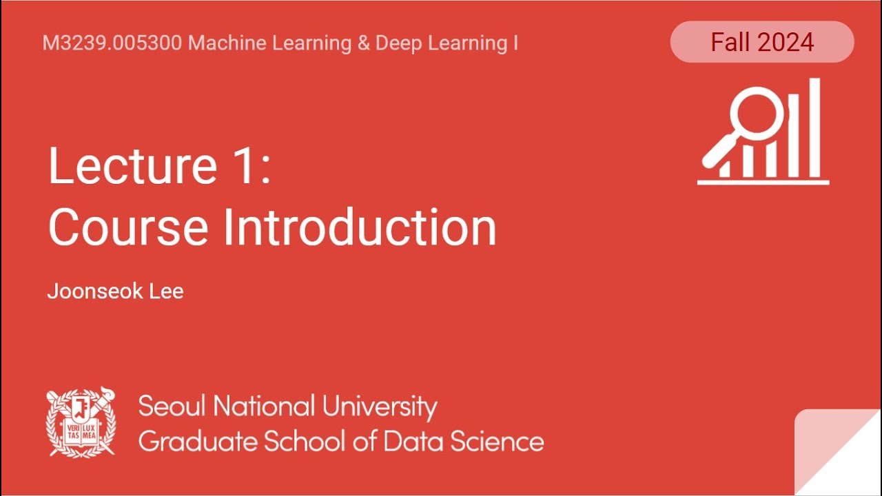 [ML/DL] Lecture 1. Course Introduction - YouTube