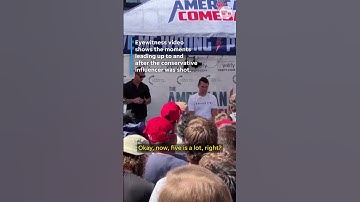 Moment Charlie Kirk is shot during Q&A at Utah Valley University event #Shorts