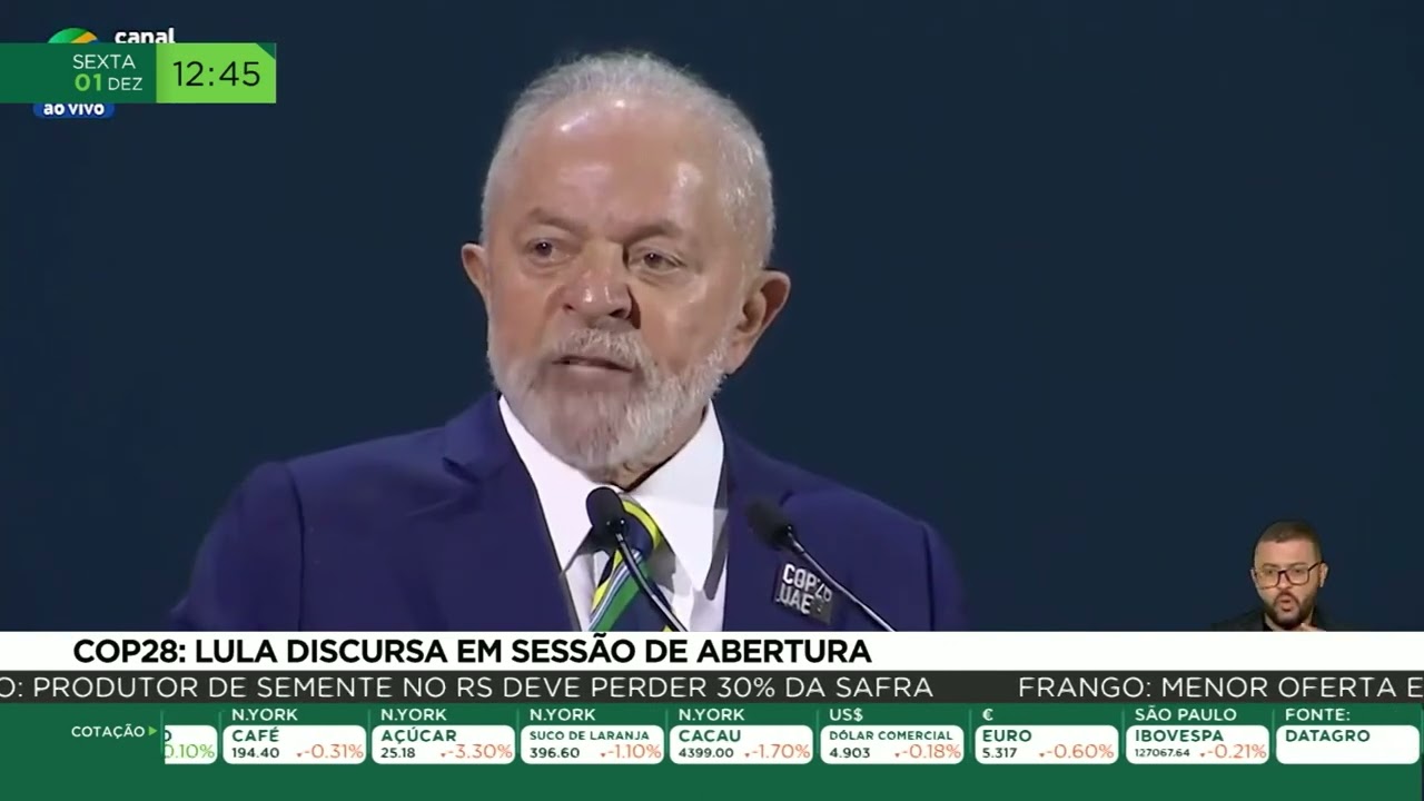 COP 28: Lula discursa em sessão de abertura