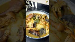 Authentic Ghanaian light soup with fufu