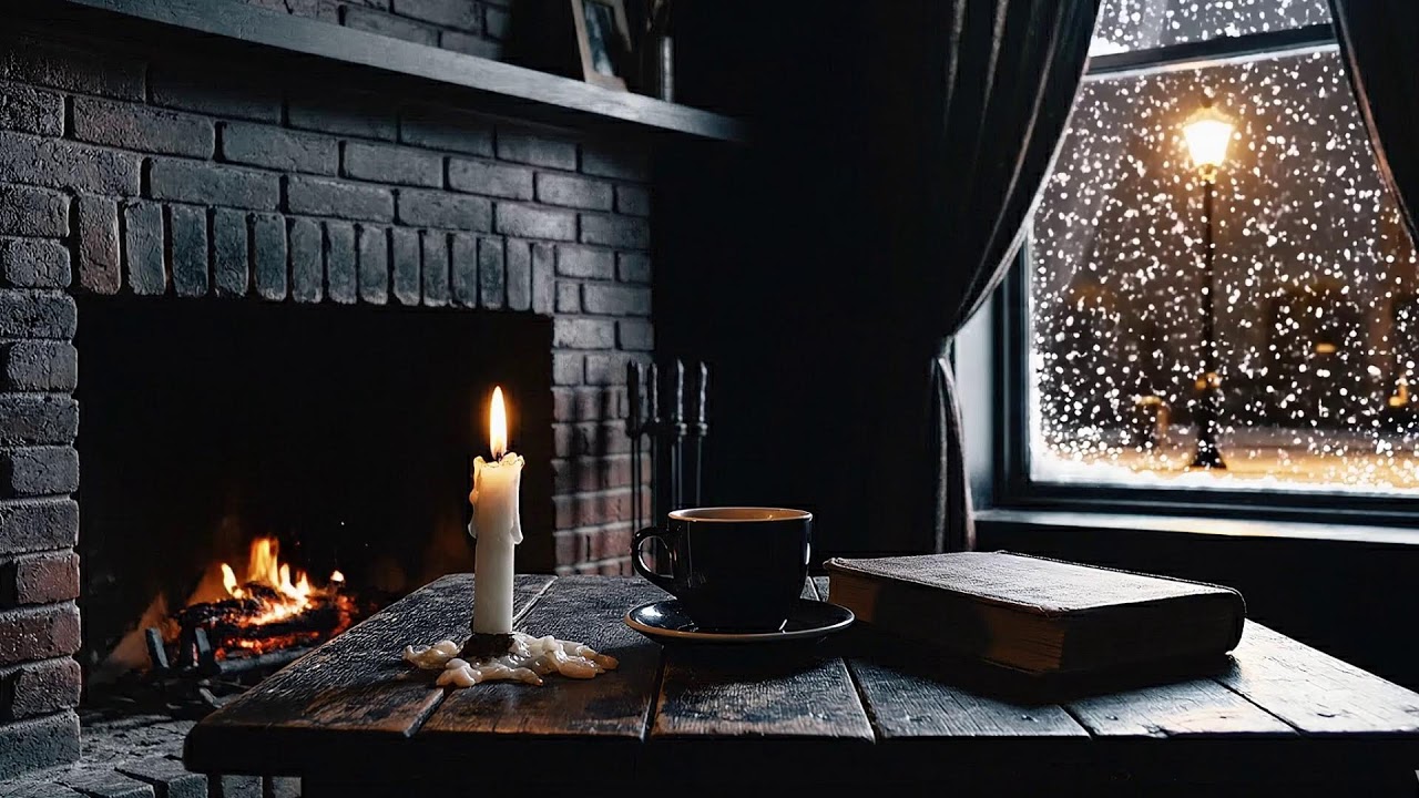 🔥 Fireplace Jazz Café Ambience | Warm Relaxing Jazz for Sleep, Study & Chill