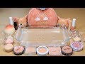 "Peach" Mixing "Peach" EYESHADOW and Makeup,glitter Into Clear Slime! "Peach SLIME"