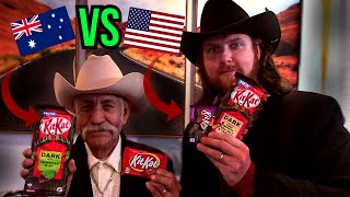 American Cowboys Try Australian KitKat VS American KitKat