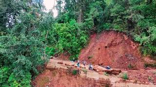 Drone crash landslide area
