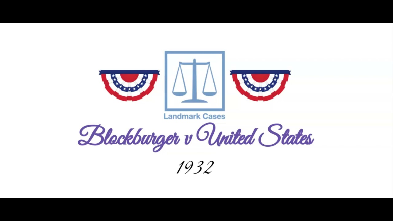 Blockburger v United States (1932) YouTube