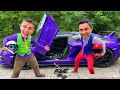 Mr. Joker Teleported Sports Car VS Mr. Joe on Camaro for Kids