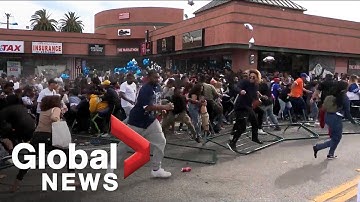 Nipsey Hussle funeral: Anxious crowds lead to pair of stampedes outside late rapper