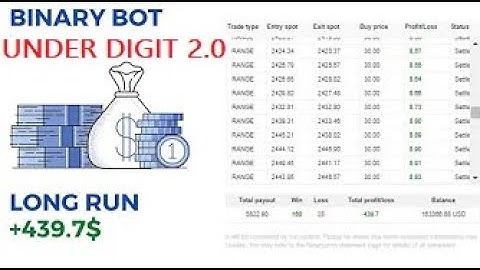 UNDER DIGIT 2.0 BINARY Bot l TRADING BINARY.COM | NO MARTINGALE + NO LOSS 💵💣