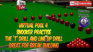 Virtual Pool 4 | Practicing Snooker | The T Drill and Line Up Drill