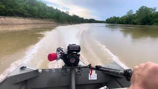 $175 Amazon mud motor with built predator 212 ride up river.