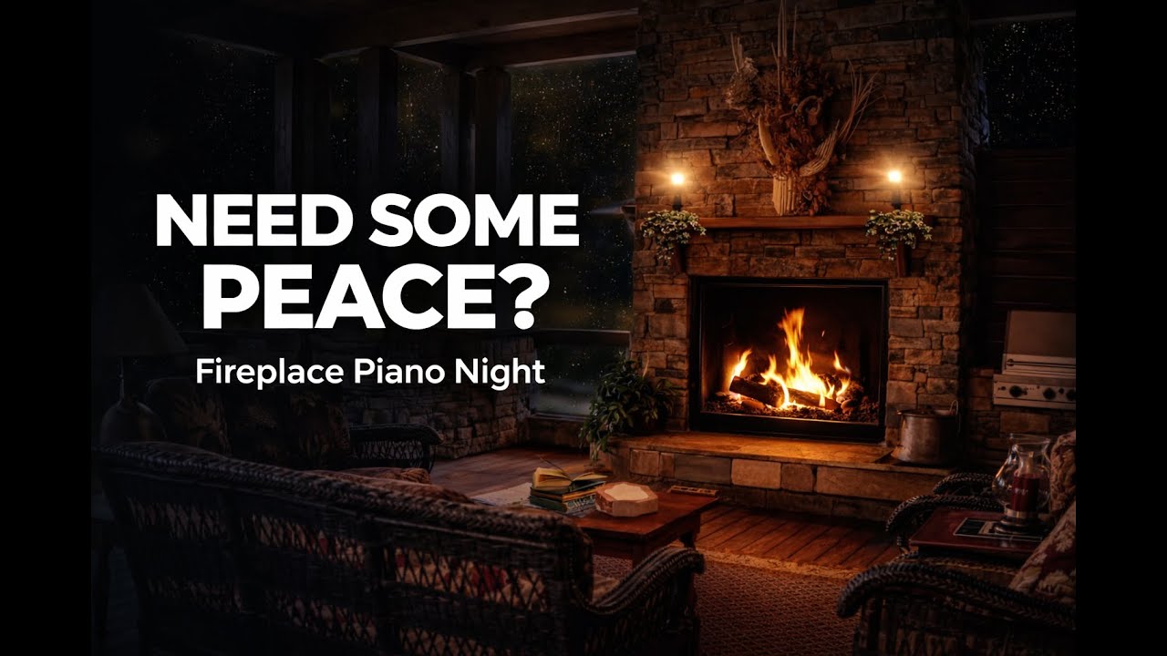 Can’t Sleep? Fireplace Piano Night • Cozy Fire Ambience for Deep Relaxation