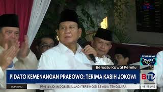 Pidato Kemenangan Prabowo: Terima Kasih Jokowi