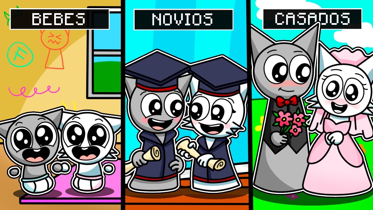 LA HISTORIA DE AMOR DE GRAY Y WENDA 💖 EL CICLO DE LA VIDA DE LOS SPRUNKIS - NOVIOS Y UNA BODA! 🥰