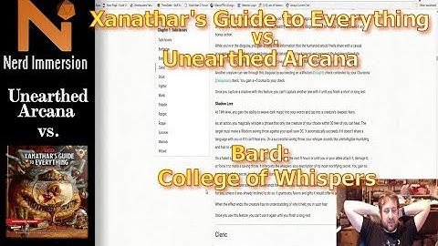 Unearthed Arcana vs Xanathar