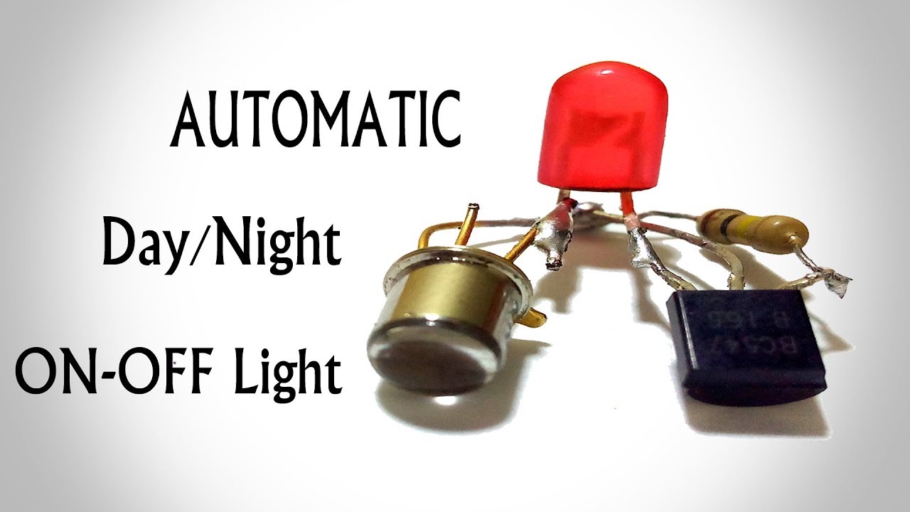Automatic On And Off Light Circuit using Phototransistor - YouTube