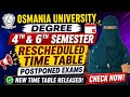 reschedule Timetable 2026 | Degree 4th & 6th semester postponed exams new time table released