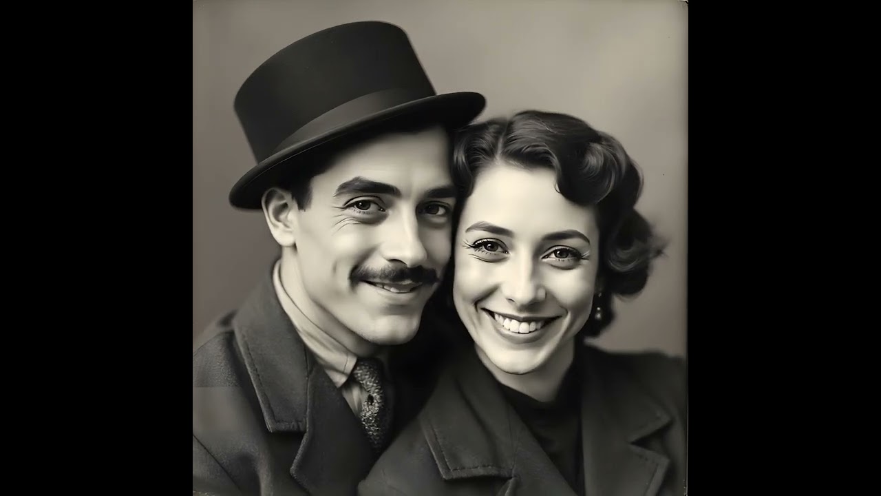 Vintage couple portrait AI 
