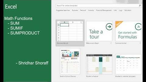 Excel - Math functions   Sum, Sumif, SumProduct